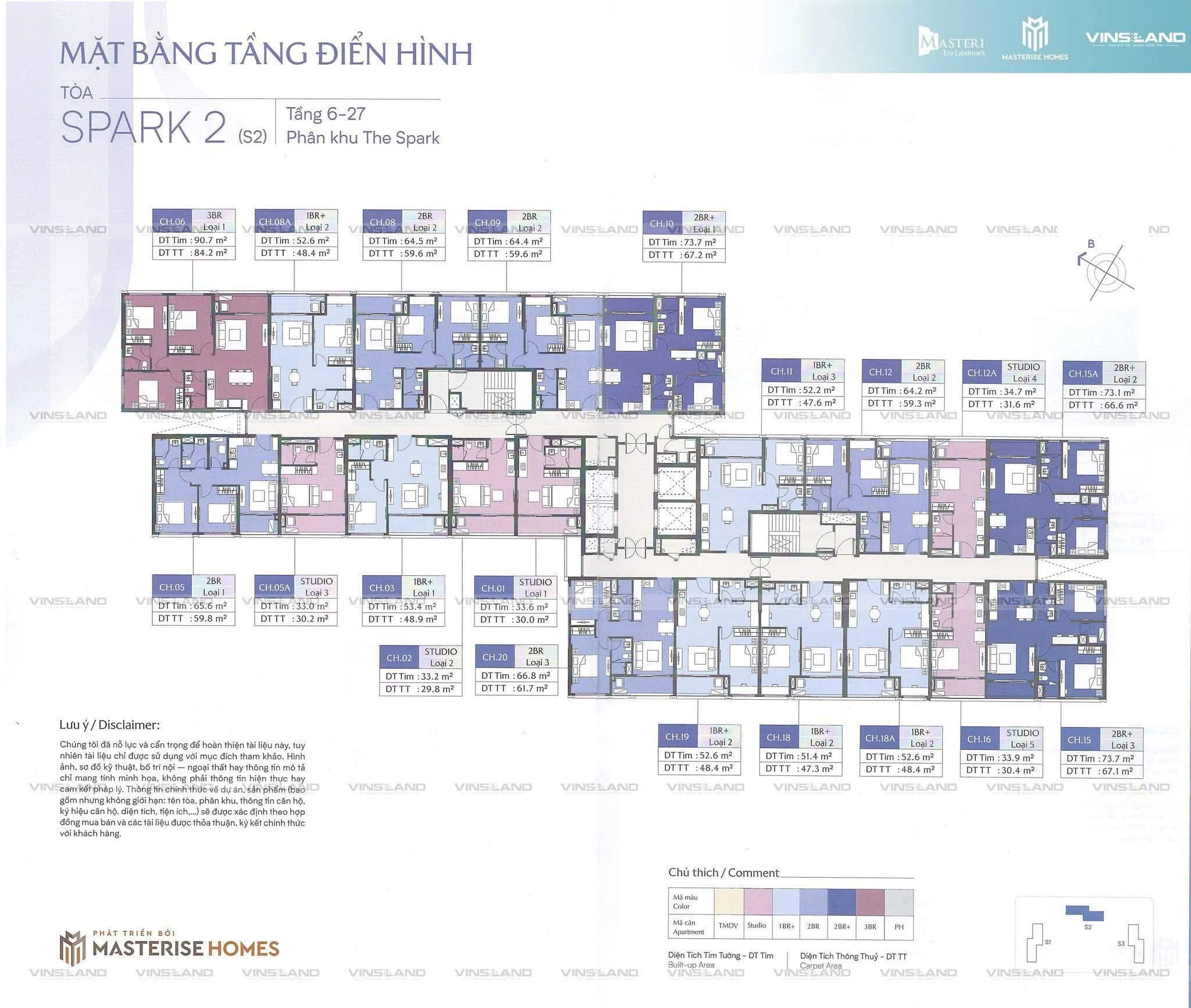 Mặt bằng điển hình tòa S2