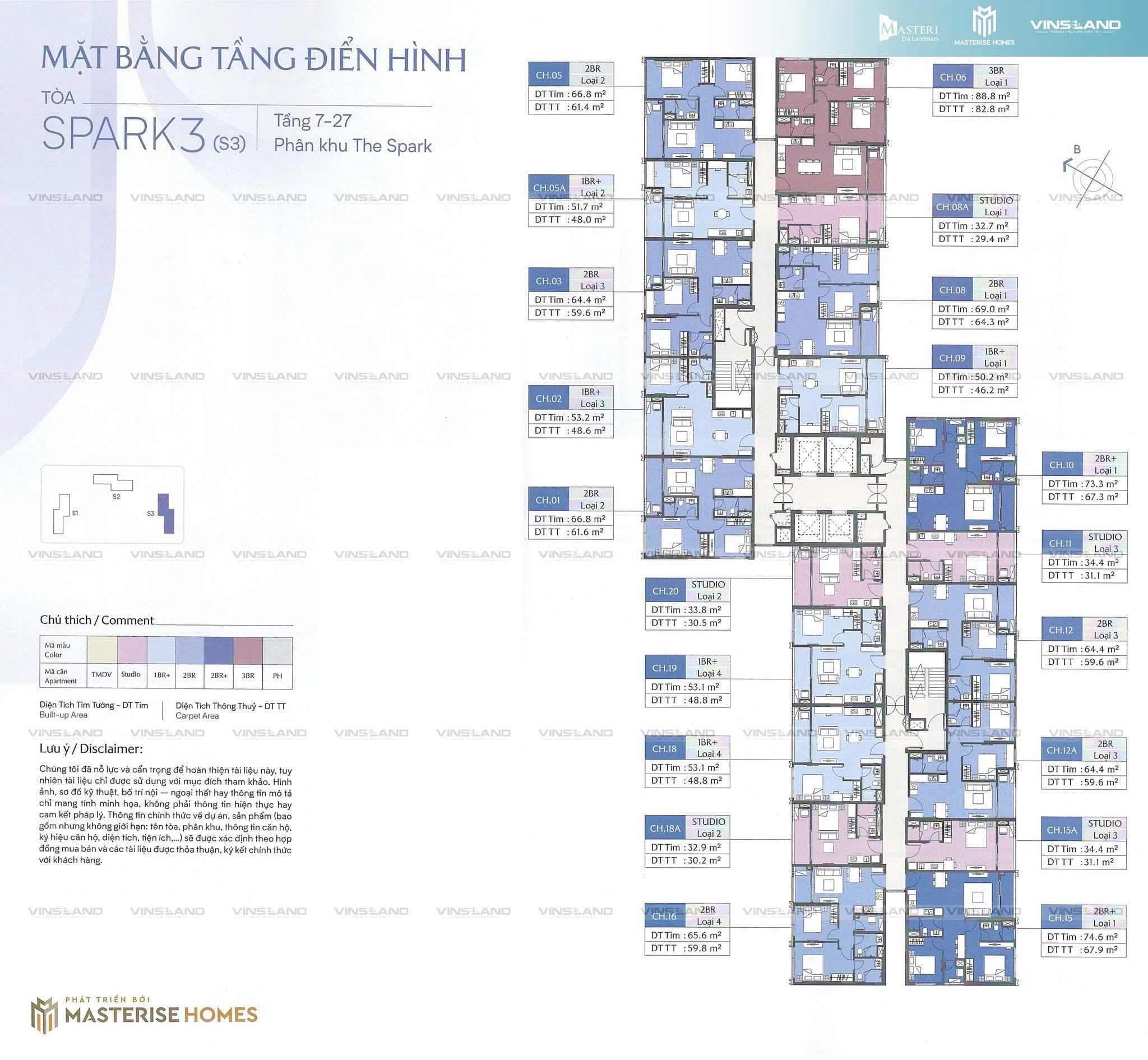 Mặt bằng điển hình tòa S3