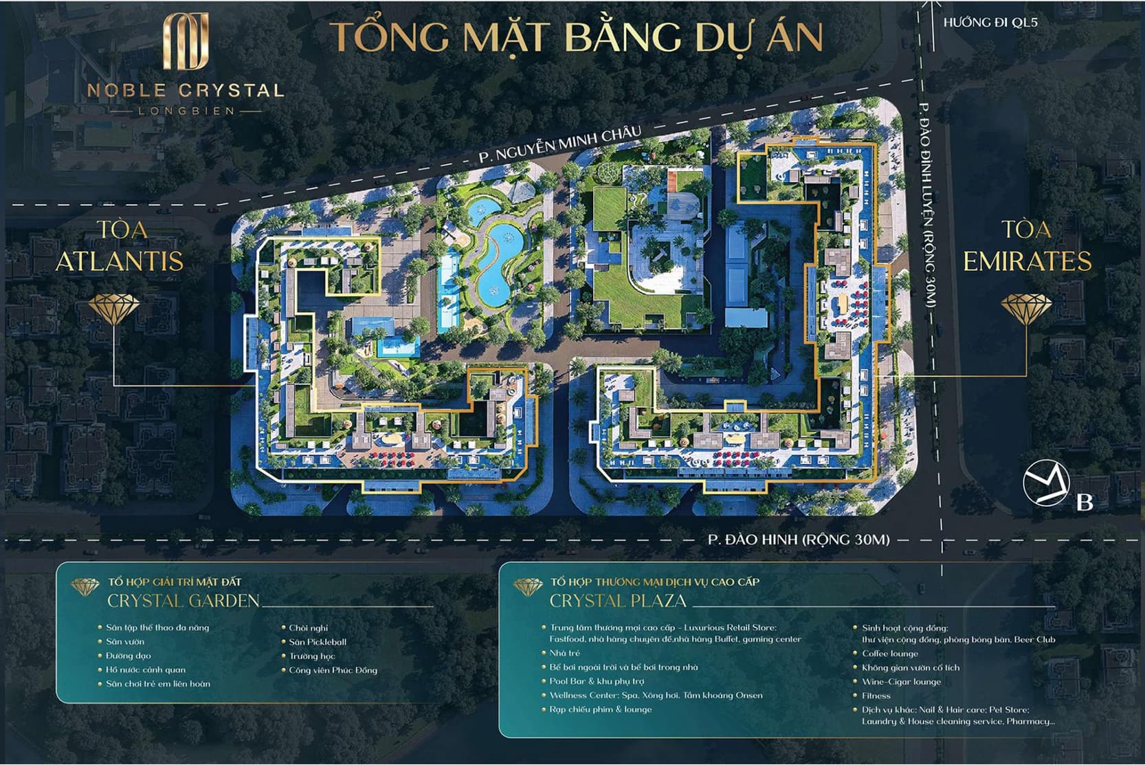 Mặt bằng dự án Noble Crystal Long Biên